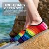 SEEKWAY Water Shoes Women Men Adult Quick-Dry Aqua Socks Barefoot Non Slip for Beach Swim River Pool Lake surf Black SK002(U)(2r-1164 Rainbow Striped)
