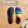 SEEKWAY Water Shoes Women Men Adult Quick-Dry Aqua Socks Barefoot Non Slip for Beach Swim River Pool Lake surf Black SK002(U)(2r-1164 Rainbow Striped)