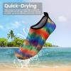 SEEKWAY Water Shoes Women Men Adult Quick-Dry Aqua Socks Barefoot Non Slip for Beach Swim River Pool Lake surf Black SK002(U)(2s-1001 Rainbow Tie-dye)