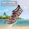SEEKWAY Water Shoes Women Men Adult Quick-Dry Aqua Socks Barefoot Non Slip for Beach Swim River Pool Lake surf Black SK002(U)(2t-1044 Rainbow Curve)