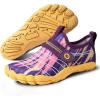 SEEKWAY Barefoot Water Shoes for Kids – Wide Toe Box and Quick-Dry Sand Shoes Toddler for Hiking Swim Beach Pool Kayak Sport Accessories, Camping Essentials Must-Haves for Boys Girls Sizes(2e-yellow Purple)