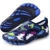 SEEKWAY Barefoot Water Shoes for Kids – Wide Toe Box and Quick-Dry Sand Shoes Toddler for Hiking Swim Beach Pool Kayak Sport Accessories, Camping Essentials Non-Slip for Boys Girls Sizes(2d-108 Blue Shark)