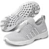 SEEKWAY Mens Womens Water Shoes Quick Dry Aqua Shoes Barefoot for Beach Surf Hiking Pool Water Sports(1f-light Gray)