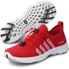 SEEKWAY Mens Womens Water Shoes Quick Dry Aqua Shoes Barefoot for Beach Surf Hiking Pool Water Sports(1h-red White)