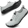 SEEKWAY Water Shoes Men Women Adult Quick-Dry Aqua Sock Barefoot for Beach Swim River Pool Lake Hiking Kayaking Surfing(1c-412 Light Grey)