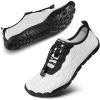 SEEKWAY Water Shoes Men Women Adult Quick-Dry Aqua Sock Barefoot for Beach Swim River Pool Lake Hiking Kayaking Surfing(2f-ab004 White)