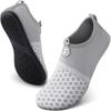 SEEKWAY Water Shoes Quick-Dry Aqua Socks Barefoot Slip-on for Beach Pool Swim River Yoga Lake Surf Women Men Black SK001(1b-splice Grayish)