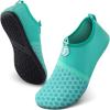 SEEKWAY Water Shoes Quick-Dry Aqua Socks Barefoot Slip-on for Beach Pool Swim River Yoga Lake Surf Women Men Black SK001(1d-splice Green)