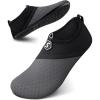 SEEKWAY Water Shoes Quick-Dry Aqua Socks Barefoot Slip-on for Beach Pool Swim River Yoga Lake Surf Women Men Black SK001(1e-splice Black&grey)