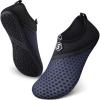 SEEKWAY Water Shoes Quick-Dry Aqua Socks Barefoot Slip-on for Beach Pool Swim River Yoga Lake Surf Women Men Black SK001(1f-splice Black&blue)