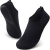 SEEKWAY Water Shoes Quick-Dry Aqua Socks Barefoot Slip-on for Beach Pool Swim River Yoga Lake Surf Women Men Black SK001(2a-wave Black)
