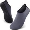 SEEKWAY Water Shoes Quick-Dry Aqua Socks Barefoot Slip-on for Beach Pool Swim River Yoga Lake Surf Women Men Black SK001(2b-wave Grey)