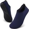 SEEKWAY Water Shoes Quick-Dry Aqua Socks Barefoot Slip-on for Beach Pool Swim River Yoga Lake Surf Women Men Black SK001(2d-wave Blue)