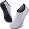 SEEKWAY Water Shoes Quick-Dry Aqua Socks Barefoot Slip-on for Beach Pool Swim River Yoga Lake Surf Women Men Black SK001(2f-light Gray)