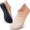 SEEKWAY Water Shoes Quick-Dry Aqua Socks Barefoot Slip-on for Beach Pool Swim River Yoga Lake Surf Women Men Black SK001(2g-nude Pink)