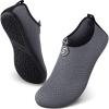 SEEKWAY Water Shoes Quick-Dry Aqua Socks Barefoot Slip-on for Beach Pool Swim River Yoga Lake Surf Women Men Black SK001(3b-742 Gray)