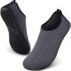 imageSEEKWAY Water Shoes Women Men Adult QuickDry Aqua Socks Barefoot Non Slip for Beach Swim River Pool Lake surf Black SK002U1bstripe Grey2