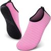 SEEKWAY Water Shoes Women Men Adult Quick-Dry Aqua Socks Barefoot Non Slip for Beach Swim River Pool Lake surf Black SK002(U)(1e-stripe Pink-2)