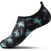SEEKWAY Water Shoes Women Men Adult Quick-Dry Aqua Socks Barefoot Non Slip for Beach Swim River Pool Lake surf Black SK002(U)(2e-1302 Coconut Tree)