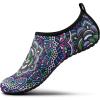 SEEKWAY Water Shoes Women Men Adult Quick-Dry Aqua Socks Barefoot Non Slip for Beach Swim River Pool Lake surf Black SK002(U)(2g-1219 Floral Glass)