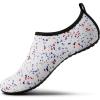 SEEKWAY Water Shoes Women Men Adult Quick-Dry Aqua Socks Barefoot Non Slip for Beach Swim River Pool Lake surf Black SK002(U)(2j-1312 Paint Spot)