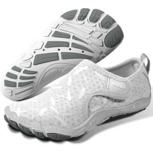 SEEKWAY Barefoot Water Shoes for Kids – Wide Toe Box and Quick-Dry Sand Shoes Toddler for Hiking Swim Beach Pool Kayak Sport Accessories, Camping Essentials Non-Slip for Boys Girls Sizes(4f-206 Gray White)