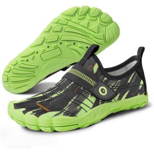 SEEKWAY Barefoot Water Shoes for Kids – Wide Toe Box and Quick-Dry Sand Shoes Toddler for Hiking Swim Beach Pool Kayak Sport Accessories, Camping Essentials Must-Haves for Boys Girls Sizes(1d-black Green)