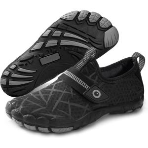 SEEKWAY Barefoot Water Shoes for Kids – Wide Toe Box and Quick-Dry Sand Shoes Toddler for Hiking Swim Beach Pool Kayak Sport Accessories, Camping Essentials Must-Haves for Boys Girls Sizes(3b-black)