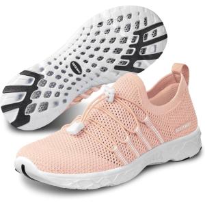SEEKWAY Mens Womens Water Shoes Quick Dry Aqua Shoes Barefoot for Beach Surf Hiking Pool Water Sports(1n-champagne)