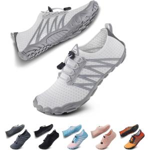 SEEKWAY Water Shoes Men Women Adult Quick-Dry Aqua Sock Barefoot for Beach Swim River Pool Lake Hiking Kayaking Surfing(1a-407 White)