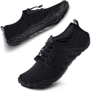 SEEKWAY Water Shoes Men Women Adult Quick-Dry Aqua Sock Barefoot for Beach Swim River Pool Lake Hiking Kayaking Surfing(1b-406 Black)