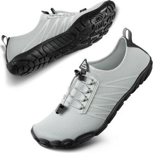SEEKWAY Water Shoes Men Women Adult Quick-Dry Aqua Sock Barefoot for Beach Swim River Pool Lake Hiking Kayaking Surfing(1c-412 Light Grey)