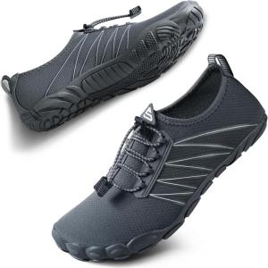 SEEKWAY Water Shoes Men Women Adult Quick-Dry Aqua Sock Barefoot for Beach Swim River Pool Lake Hiking Kayaking Surfing(1f-415 Dark Grey 35)