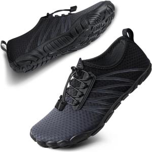 SEEKWAY Water Shoes Men Women Adult Quick-Dry Aqua Sock Barefoot for Beach Swim River Pool Lake Hiking Kayaking Surfing(1g-455 Gradient Dark Grey)