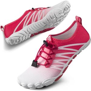 SEEKWAY Water Shoes Men Women Adult Quick-Dry Aqua Sock Barefoot for Beach Swim River Pool Lake Hiking Kayaking Surfing(1j-419 Gradient Rose White)