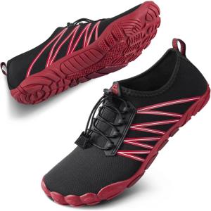 SEEKWAY Water Shoes Men Women Adult Quick-Dry Aqua Sock Barefoot for Beach Swim River Pool Lake Hiking Kayaking Surfing(1m-425 Rose Black)