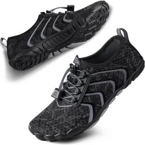 SEEKWAY Water Shoes Men Women Adult Quick-Dry Aqua Sock Barefoot for Beach Swim River Pool Lake Hiking Kayaking Surfing(1o-506 Black)