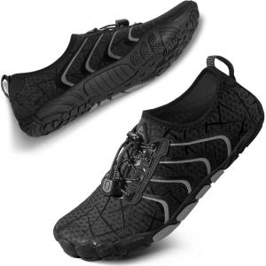 SEEKWAY Water Shoes Men Women Adult Quick-Dry Aqua Sock Barefoot for Beach Swim River Pool Lake Hiking Kayaking Surfing(1p-606 Black)