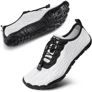 SEEKWAY Water Shoes Men Women Adult Quick-Dry Aqua Sock Barefoot for Beach Swim River Pool Lake Hiking Kayaking Surfing(2f-ab004 White)