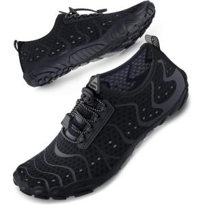 SEEKWAY Water Shoes Men Women Adult Quick-Dry Aqua Sock Barefoot for Beach Swim River Pool Lake Hiking Kayaking Surfing(3g-401 Black)