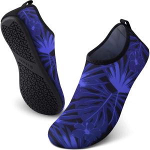 SEEKWAY Water Shoes Quick-Dry Aqua Socks Barefoot Slip-on for Beach Pool Swim River Yoga Lake Surf Women Men Black SK001(7ba-tree Shadow)