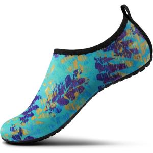 SEEKWAY Water Shoes Women Men Adult Quick-Dry Aqua Socks Barefoot Non Slip for Beach Swim River Pool Lake surf Black SK002(U)(2n-1012 Fern Leaf)
