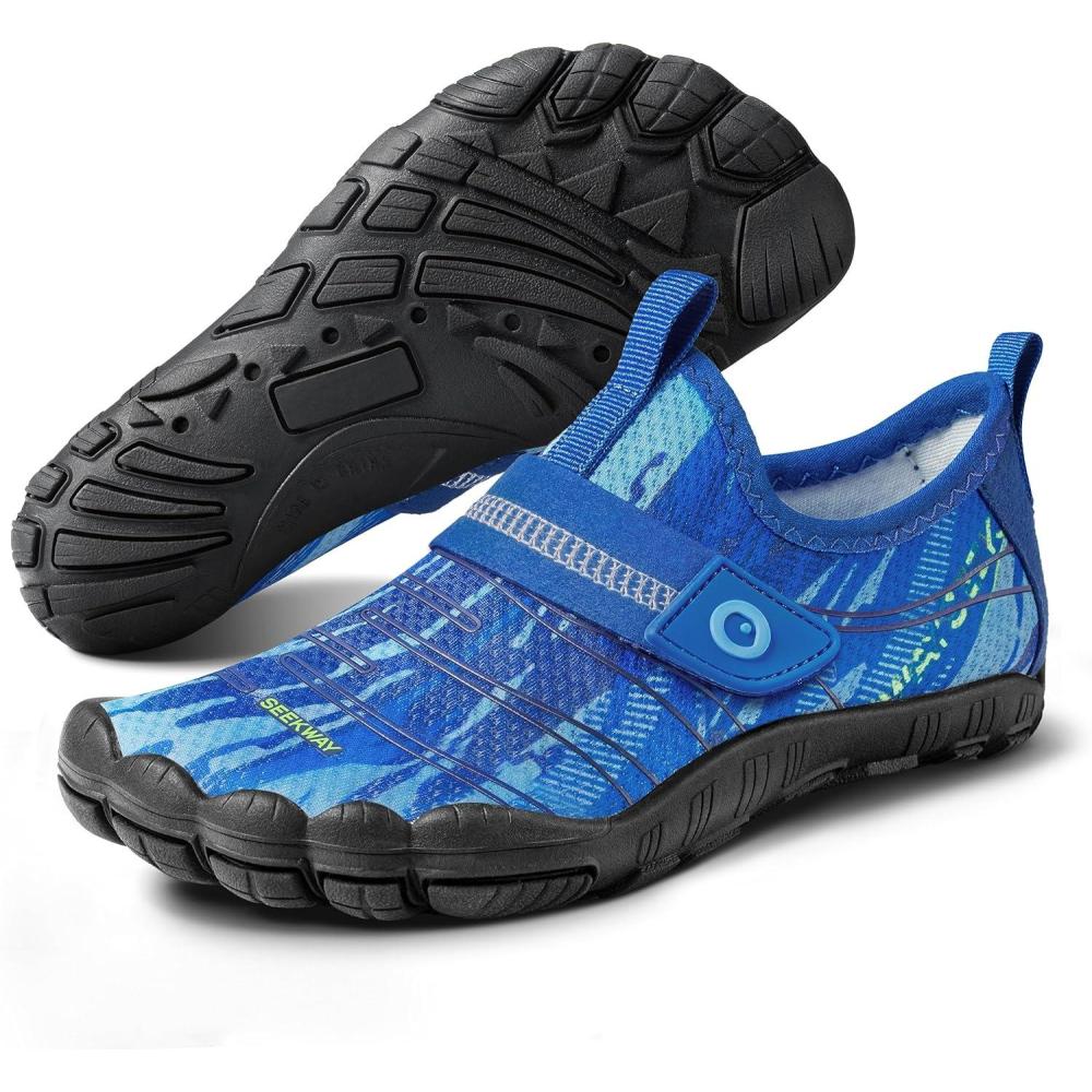 imageSEEKWAY Barefoot Water Shoes for Kids  Wide Toe Box and QuickDry Sand Shoes Toddler for Hiking Swim Beach Pool Kayak Sport Accessories Camping Essentials MustHaves for Boys Girls Sizes