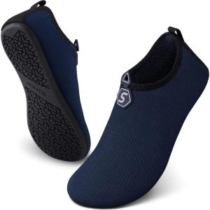 SEEKWAY Water Shoes Aqua Socks Barefoot Quick-Dry Slip-on for Women Men Beach Pool Swim River Lake Surf Drop Blue SK001